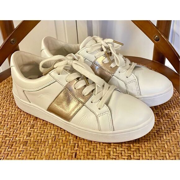 Boden White and Gold Stripe leather sneaker size 37/6 - Picture 2 of 10